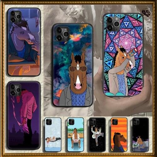 Funny Horseman Cartoon bo-jack Phone Case Cover Hull For iphone 5 5s se 2 6 6s 7 8 12 mini plus X XS XR 11 PRO MAX black tpu