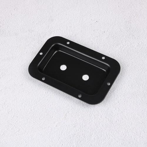 Black Recessed Steel 1/4" Headphone Jack Plate RCA Binding Post Board Dish
