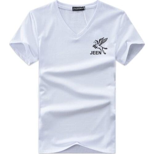 T1287-A1160 Cheap wholesale 2021 hot sale summer new V neck gotten men cotton elastic leisure short sleeve T-shirt