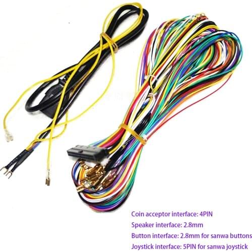 3D Pandora Game Box 20Pin （40PIN）Wire Harness Joystick Power Speaker Coin Acceptoer Cable Connector Arcade Console Cabinet