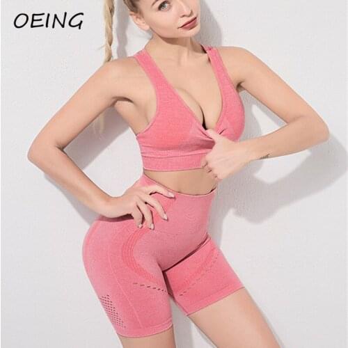 Workout Set Shorts Gym Clothes Yoga Seamless Sport Tights 2 Piece Leggings