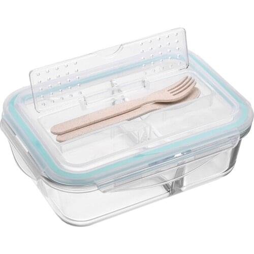 Korean style Lunch Box Glass Microwave Bento Box Food Storage Box school food containers with compartments for kids