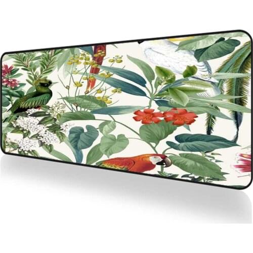 Deskpad Tropical leaves art pattern deskmat 900x400 mouse pad personalized floor mat Beak plant leaf mousepad gaming accessories