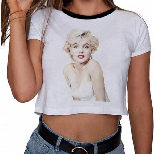 2020 Summer Fashion Women Gothic Tops Marilyn Monroe Crop Top Harajuku Casual Camisole Femme Cropped Streetwear Ropa Mujer