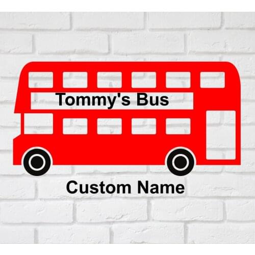 London Bus Wall Decals Fashion Personalized Name Wall Stickers For Kids Rooms Vinyl Custom Name Removable Nursery Decor SYY657