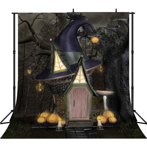 Lyavshi Cartoon Witch Castle Happy Halloween Scene Photographic Backgrounds Photography Backdrops For Photo Studio