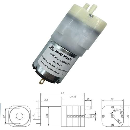 DC6V/12V Diaphragm Air Pump with Pressure 120Kpa Mini Vacuum Pump -60Kpa for Beauty Care 4-7L/MIN Flow