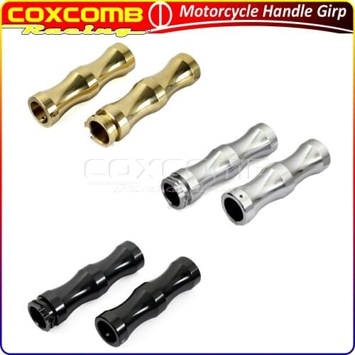Motorcycles 1" 25mm Handlebar Grips Universal CNC Aluminum Rough Crafts Bars Grips For Yamaha Kawasaki Honda Cruisers Cafe Racer