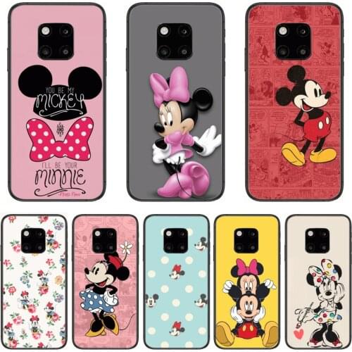 Soft Phone Mobile Case Cute Minnie Micky Mouse Disney Cartoon Phone Case For Huawei mate 30 10 20 40 Lite Smart Z Pro Black Et