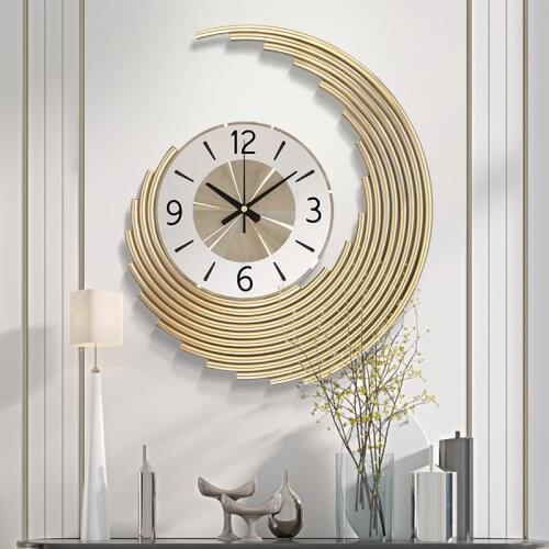 Simple Modern Wrought Iron Wall Clock Wall Mural Crafts Home Livingroom Mute Clock Wall Sticker Decoration Hotel Wall Ornaments