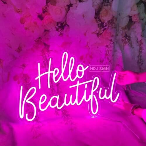Custom-Neon hello beautiful Decorative Lamps Customizable Room-Decoration Lamp-Table Wall Light Chandeliers For Bedroom