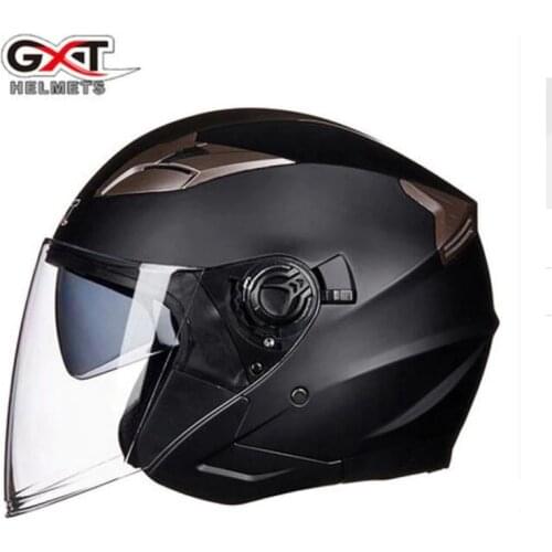 2019 Spring Summer New GXT double lens Motorcycle Helmets ABS Half face Motorbike Helmet cap with PC lens visor size M L XL