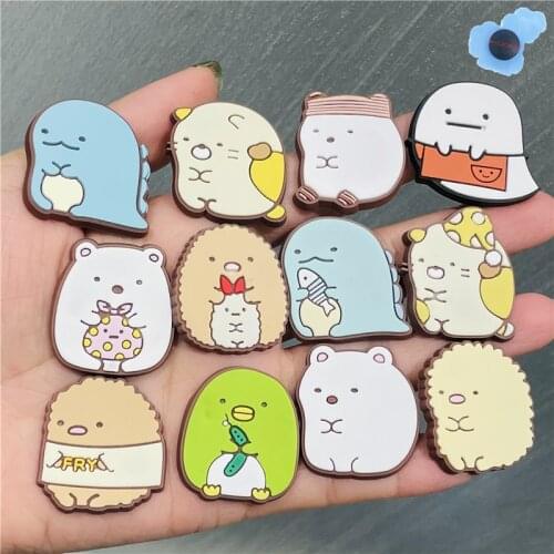 Single Sale PVC Japan Anime Shoe Charms Shoe Decorations Cartoon SAN-X Shoe Buckle Accessories fit Croc JIBZ Party Kids Gifts