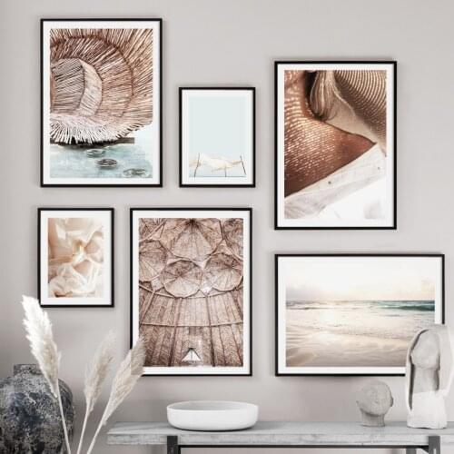 Beach Sea wave Sunlight Tent silky clothes Nordic Posters And Print Wall Art Canvas Painting Wall Pictures For Living Room Decor