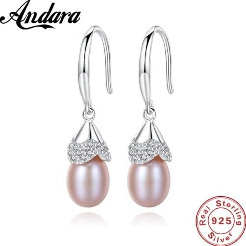 Luxury Noble Bridal Pearl Earrings 925 Sterling Silver AAAAA Zircon Drop Earrings Wedding Jewelry
