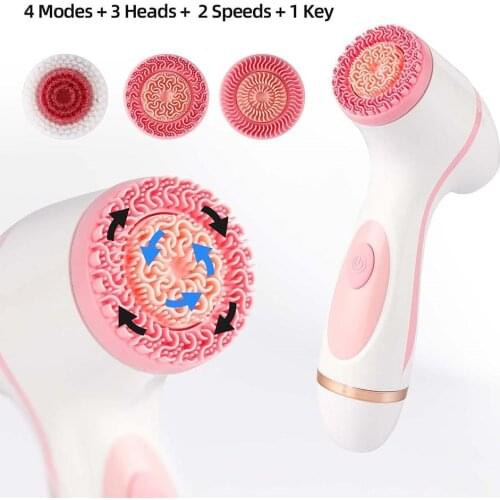 Silicone Facial Cleansing Brush 360 Rotating Face Brush Deep Cleaning Skin Peeling Massager Cleanser Facial Exfoliation Salon