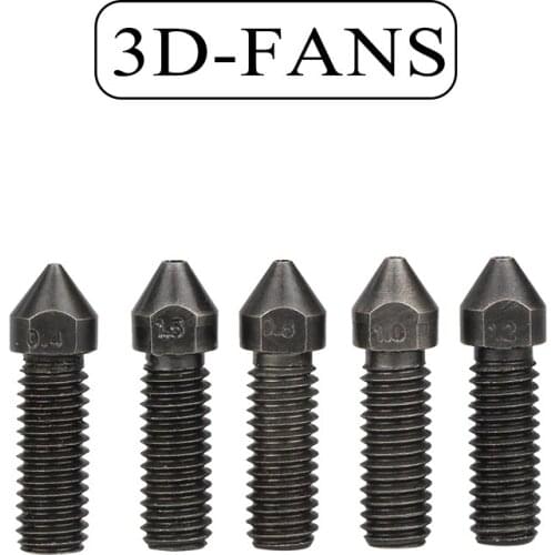 3D Printer Reprap Volcano Nozzle Hardened steel Nozzle 0.4/0.8/1.0/1.2/1.5mm for 1.75mm