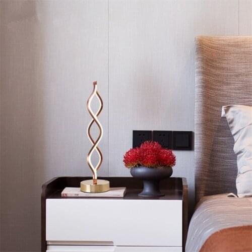 Modern Curve Line Table Lamps Home Deco Workbench Study Desk Bedside Bedroom LED Table Lights Living Room Lamp Art Deco Fixtures