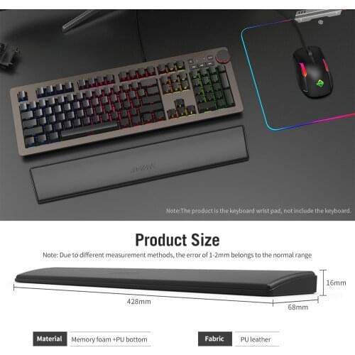 104 Keys Standard Keyboard Support Protection Wrist Rest Pad Anti-slip PU Leather Soft Comfortable Durable For Computer