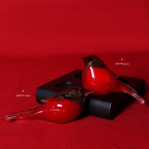 Handmade glass bird figurine art birds home decoration small animal House decor Lovely creative gifts statue