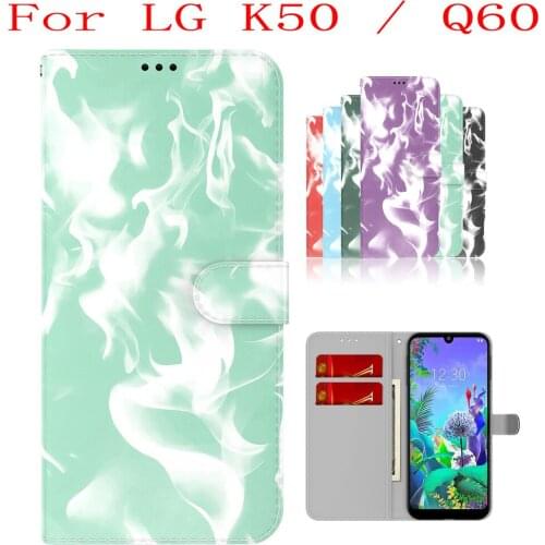 Sunjolly Case for LG K50 Q60 Wallet Stand Flip PU Phone Case Cover coque capa LG K50 Q60 Case LG K50 Q60 Cover