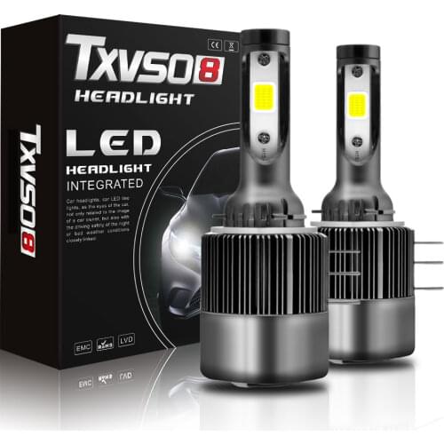 TXVSO8 H15 Led Bulbs Car Headlight 6000K White 11000LM Auto Lamps Running Lights Replacement For Audi VW Mercedes Benz BMW