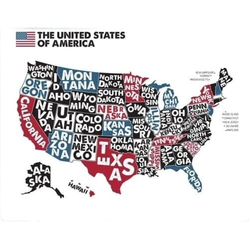 Vinyl Material Scratch-proof United States America Map Stickers Laptop Gift Truck Window Bumper Decal Waterproof Decal Kk13*13cm