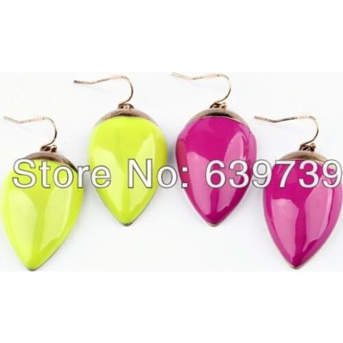 Bulk Price Vintage Antique Gold Color Yellow Resin Earrings