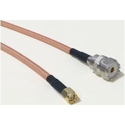 High-quality low-attenuation UHF Female Jack SO239 Switch SMA Male Plug Pigtail cable RG142 50CM 20" Adapter