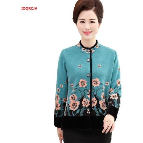 High Quality Elderly Women Knit Sweater Coats Large Size 5XL Winter Mother Loose Cashmere Cardigan Women Sweater Casual Tops