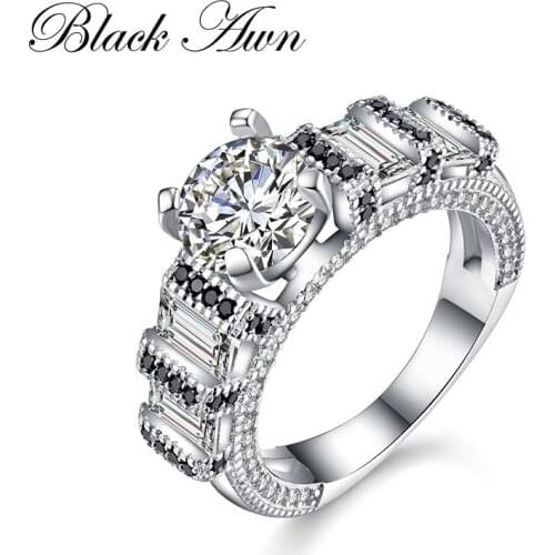 925 Sterling Silver Jewelry Trendy Wedding Rings for Women Engagement Ring Femme Bijoux Bague Size 6 7 8 C275