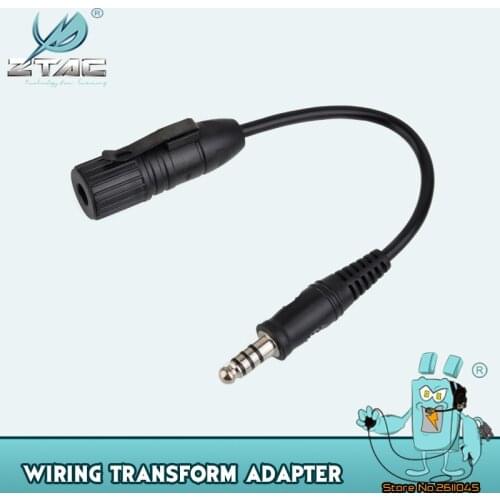 Z-TAC Tactical Headset Wiring Transform Adapter Z Tactical PTT Adapter cable Z145