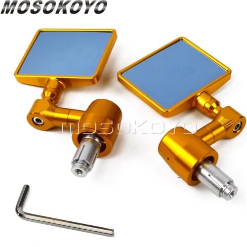 Universal 22mm 7/8" Motorcycle Handle Bar End Rearview Mirrors Motorbike Convex Side Mirrors For Cafe Racer Sportster Chopper