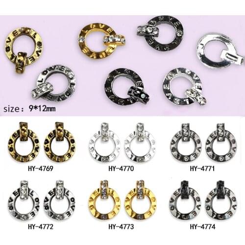 10pcs/lot, 3D Gold Nail Art Studs Rings Shapes DIY Metal Rivets Nail Art Decorations Nail Tools