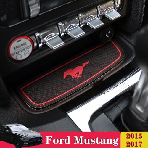 12X Car Accessories Inner Gate Slot Pad Non-Slip Cup Mats Anti Slip Door Groove Mat Interior For Ford Mustang 2015 2016 2017