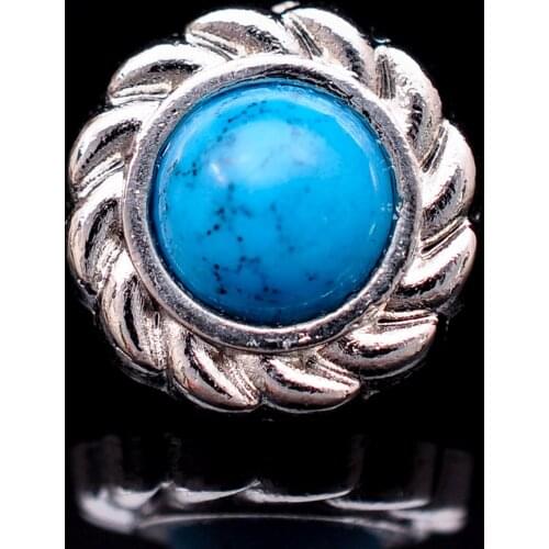 20pcs 12mm Silver Flower Engraved Western Turquoise Rivet Stud Concho For Leathercraft Boot Belt Saddle Headstall Bridle Decor