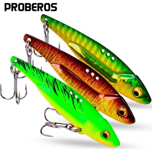 PROBEROS 20Pcs Spoon Baits 5g-7g-12g-17g-20g Balancer VIB Metal Jig Fishing Lures Hard Bait Fishing Tackle With Treble Hooks