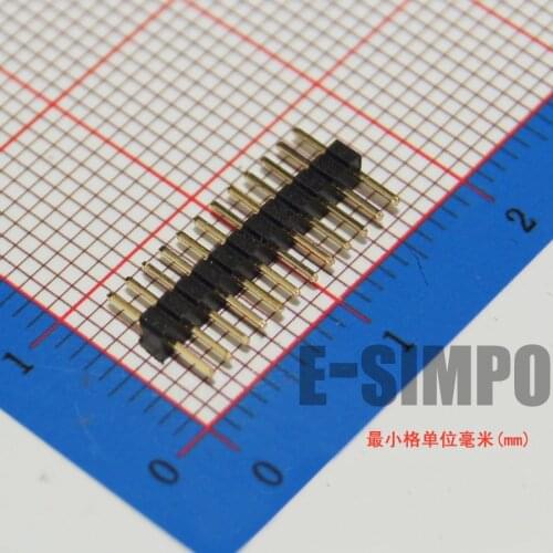200pcs/lot 1*12P 1.27mm Pin Header, Straight, Single Row Single Plastic, Total Length 7.2mm, Golden-Plated Rohs