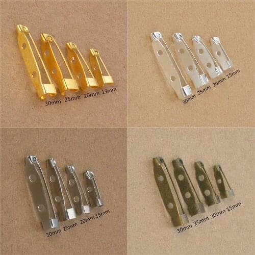 40pcs 15-30mm Safety Brooch Catch Bar Locking Pins Back Base Findings DIY Craft Drop ship Use Fair