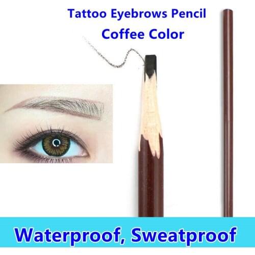 50pcs Tattoo Eyebrow Pencil Waterproof Brown Eye Brow Tattoo Dye Tint Pen Liner Long Lasting Classic Eyebrow