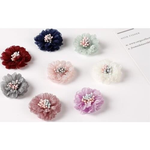 Pet hair accessory material Small and pure and fresh flower hand Dog hairpin hair Pet accessories Dog grooming 20pcs