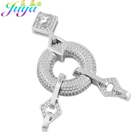 Juya DIY Jewelry Components Geometric Fastener Clasp Connector Pendant Accessories For Women Handmade Pearls Jewelry Making