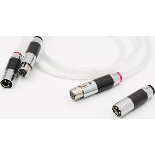 Audiocrast 5N pure copper silver plted audio interconnect cable with Carbon fiber XLR jack