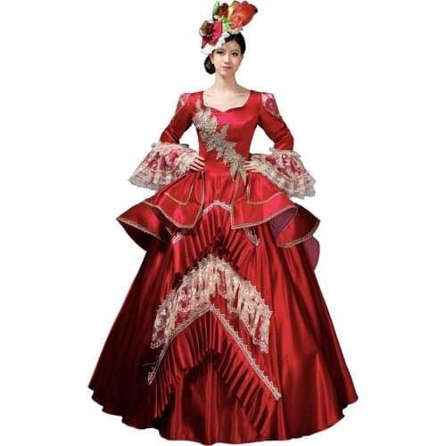 Victorian ball gown court dress performance dress stage dress European style dress female solemn elegant studio photography