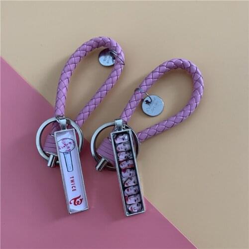 1 Pcs Kpop Twice New Album More And More Mina Sana Chou Tzu Yu Nayeon Metal Keychains Woven PU Pendant Key Ring