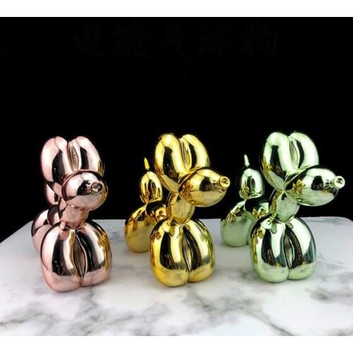 BUF Electroplating Balloon Dog Statue for Home Decor Modern Resin Crafts Cute Animal Ornaments Accessories Nordic Sculpture