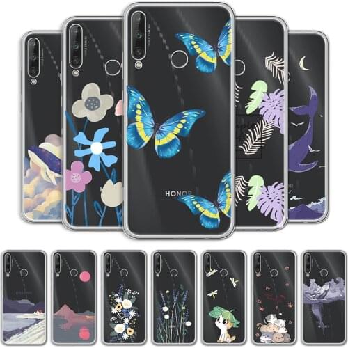 For Huawei P40 Lite E Case on Honor 9C Clear Soft Shockproof Cover For Huawei Y7P Protective Fashion Transparent Phone Bags Case
