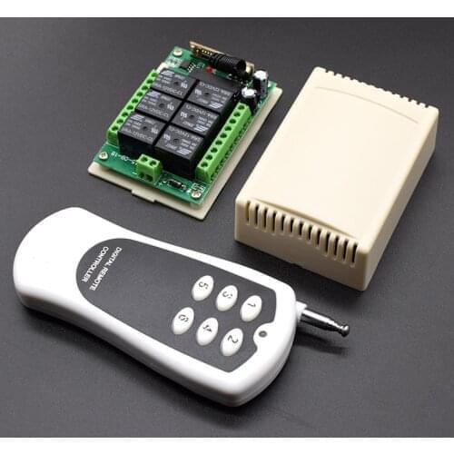 DC 12V 6 Channel Relay Module Wireless RF Remote Control Switch 6 Button Transmitter + 6CH Receiver Board