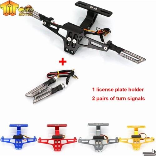 CNC Motorcycle License Plate Frame Holder Bracket & LED For Suzuki GSXR GSX-R 600 750 1000 K1 K2 K3 K4 K5 K6 K7 K8 K9 Accessorie