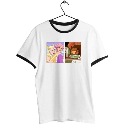 Unisex Men Women T Shirt She Ra Women Yelling At Cat Meme Catra Hey Adora Artwork Printed Tee